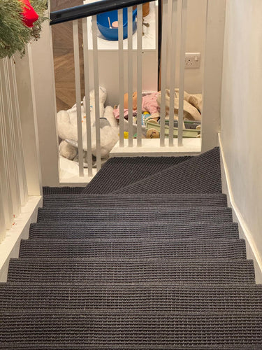 Exen Flooring sisal carpet stair installation.