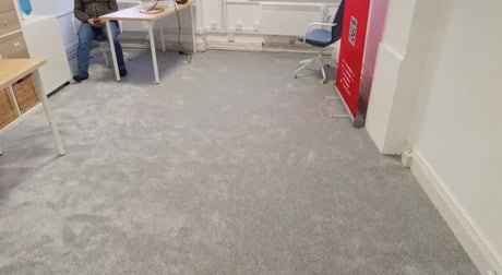 Commercial office flooring renovation completed by EXEN Flooring in Kingston upon Thames using Polyflor Click LVT and Cormar Serenity Carpet.
