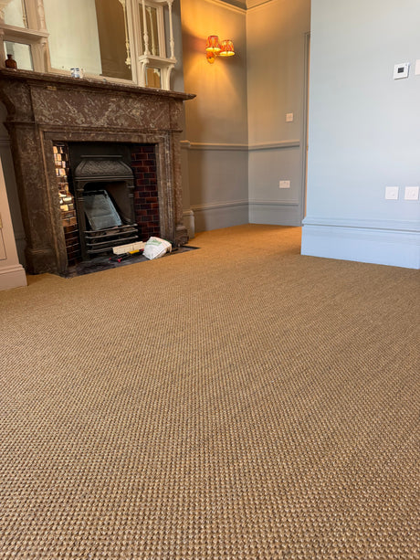 Luxury sisal carpet fitted throughout hallway and landing area near Clapham Common, London.